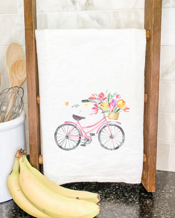 Spring Floral Bike - Cotton Tea Towel