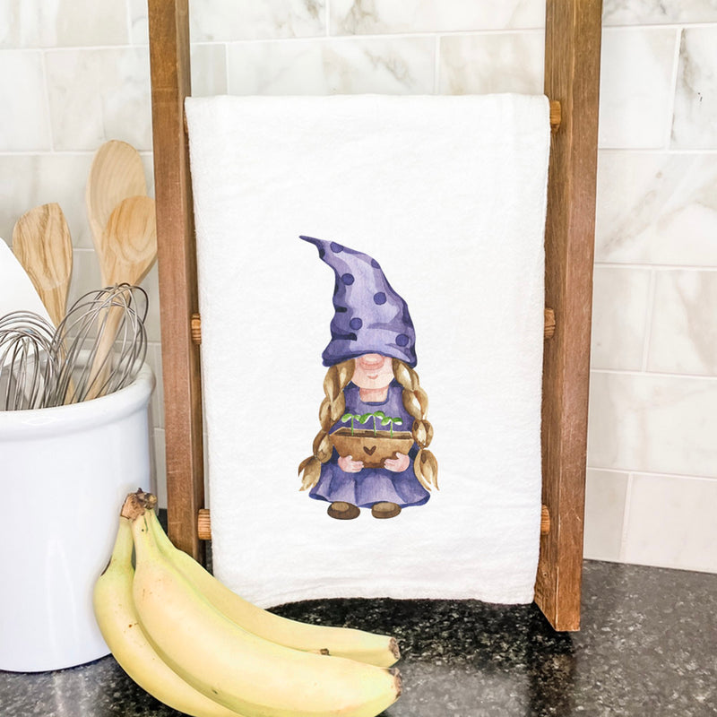 Garden Gnome with Sprouts - Cotton Tea Towel