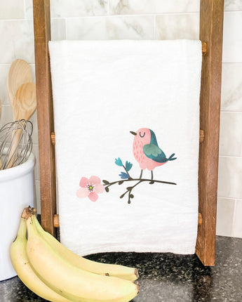 Bird on Cherry Blossom - Cotton Tea Towel