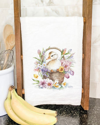 Duckling in Flower Basket - Cotton Tea Towel