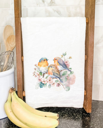 Spring Birds Watercolor - Cotton Tea Towel