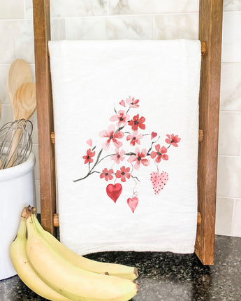 Cherry Blossom Heart Branch - Cotton Tea Towel