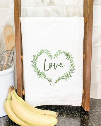 Love Greenery Heart Wreath - Cotton Tea Towel