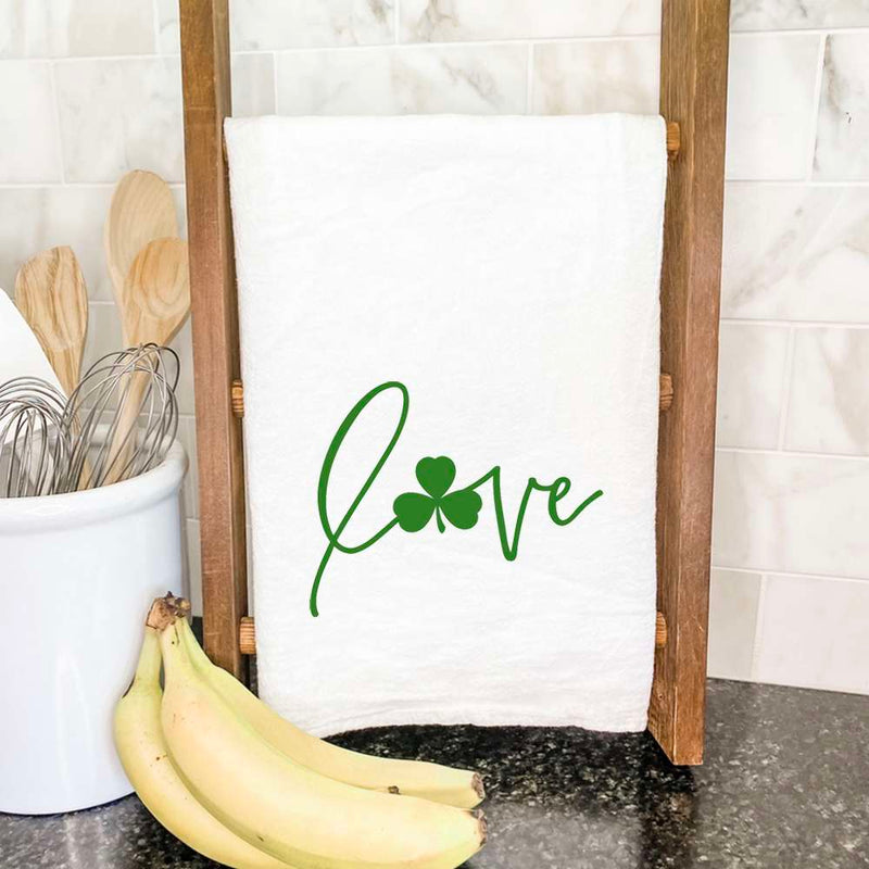 Love with Shamrock Accent - Cotton Tea Towel