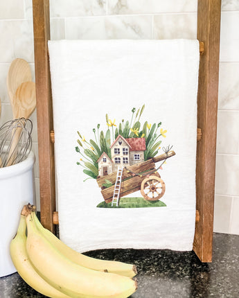Wheelbarrow Fairy House - Cotton Tea Towel