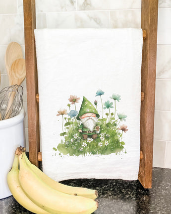 Irish Gnome in Clover - Cotton Tea Towel