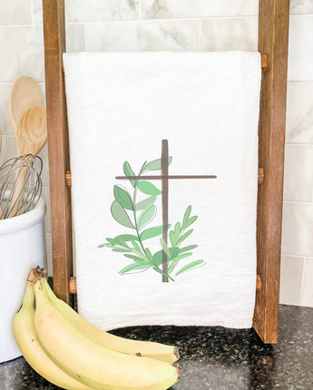 Cross with Leaves - Cotton Tea Towel