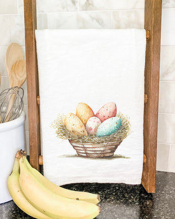 Rustic Egg Basket - Cotton Tea Towel