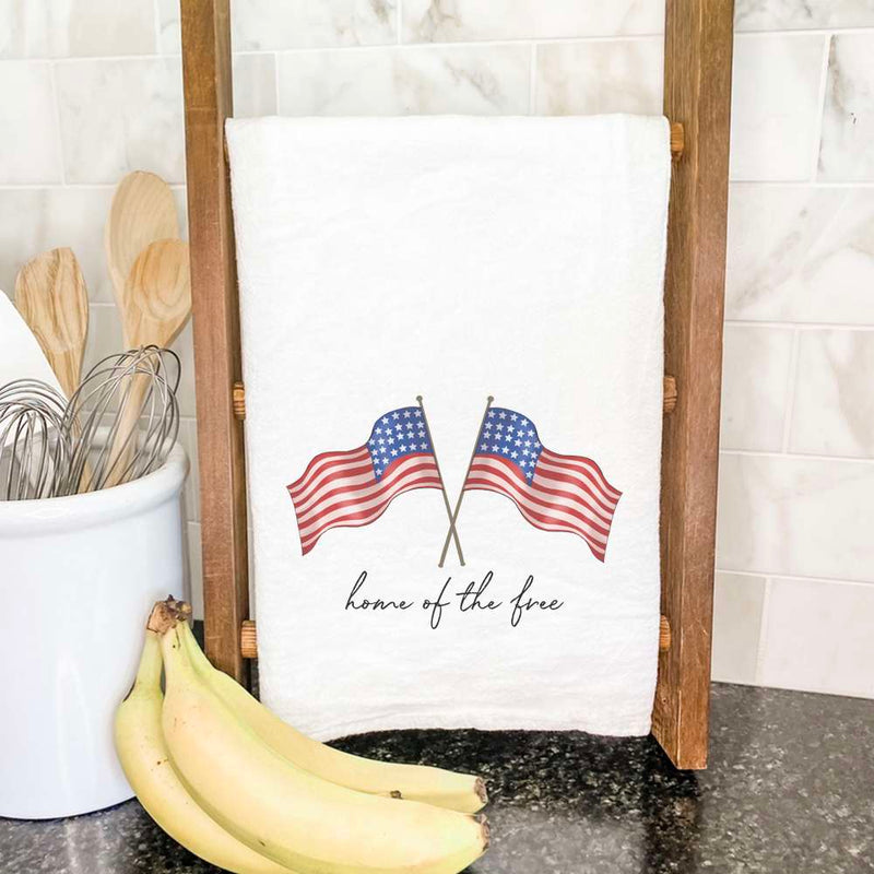 Home of the Free Flags - Cotton Tea Towel