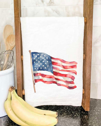 Watercolor American Flag - Cotton Tea Towel