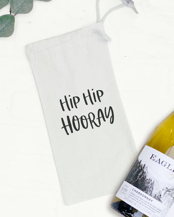 Hip Hip Hooray - Canvas Wine Bag
