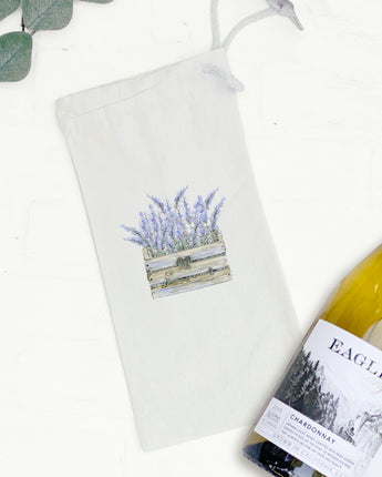 Lavender Basket - Canvas Wine Bag