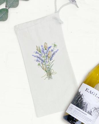 Lavender Bouquet - Canvas Wine Bag
