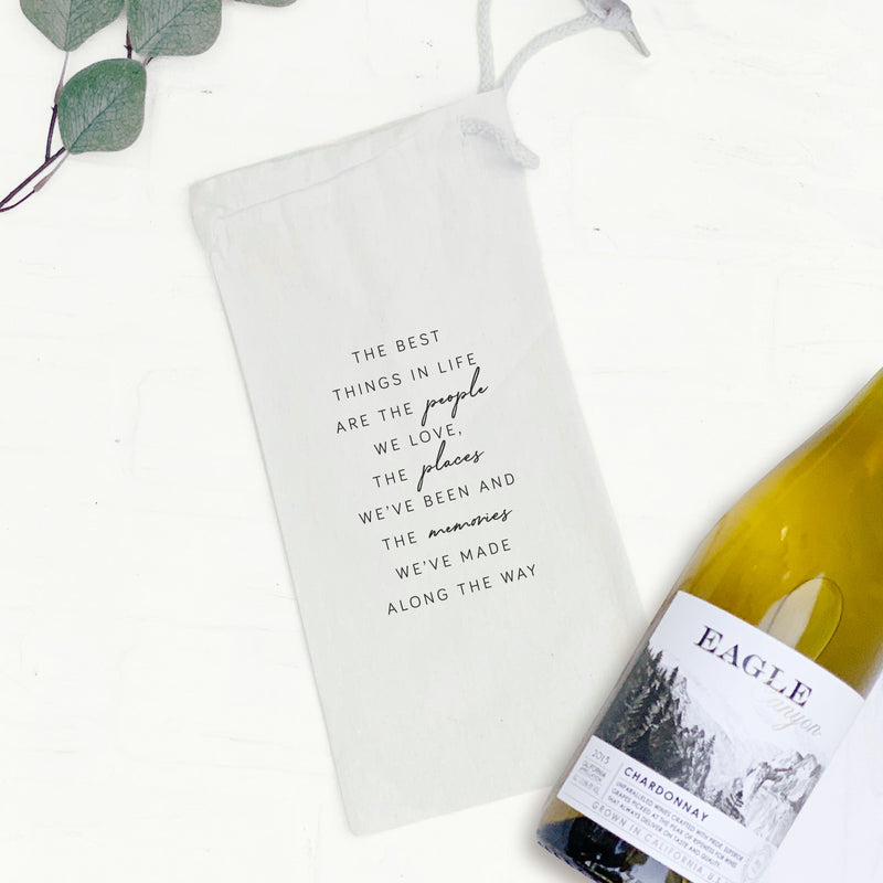 Best Things in Life - Canvas Wine Bag
