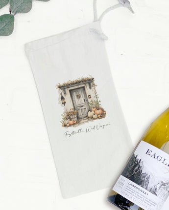 Front Door - Custom Halloween Canvas Wine Bag