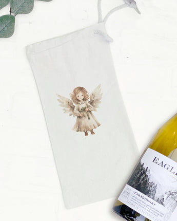 Simple Angel - Customizable Canvas Wine Bag