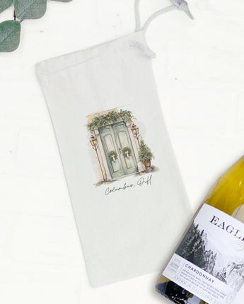 Lamp Post Welcome - Custom Canvas Wine Bag