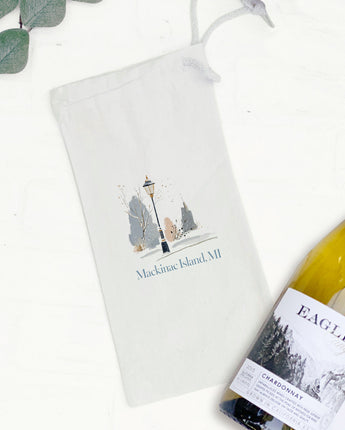 Painted Street Light - Custom Canvas Wine Bag