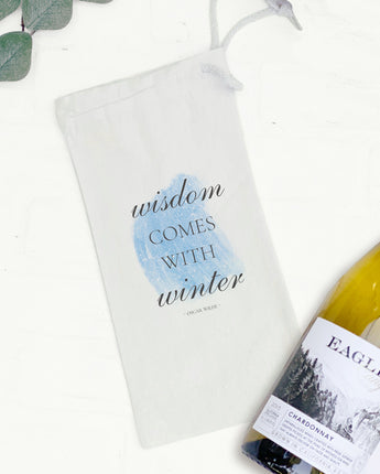 Winter Wisdom - Canvas Wine Bag