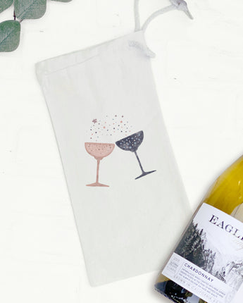 Champagne Toast - Canvas Wine Bag