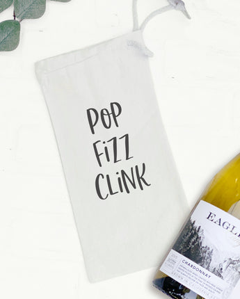 Pop Fizz Clink - Canvas Wine Bag