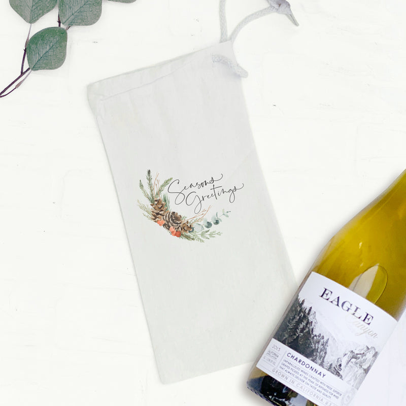 Seasons Greetings Swag - Canvas Wine Bag