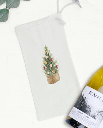 Christmas Tree Basket - Canvas Wine Bag