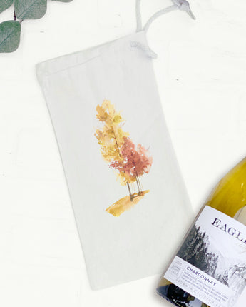 Watercolor Fall Trees (Group) - Canvas Wine Bag