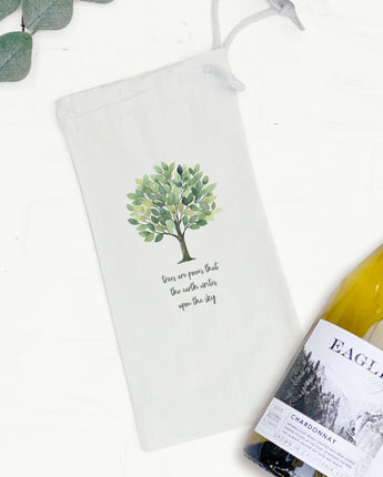 Trees are Poems - Canvas Wine Bag