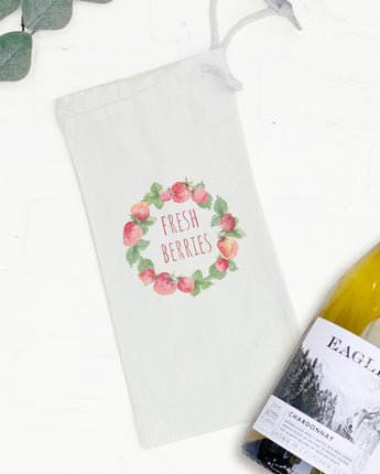 Fresh Berries - Canvas Wine Bag