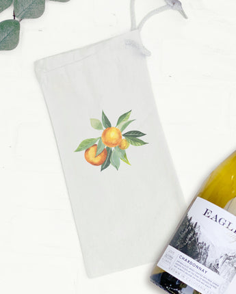 Tangerine Bunch - Canvas Wine Bag