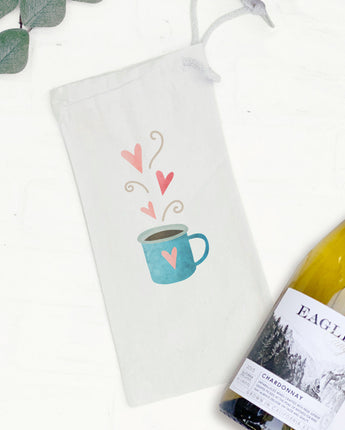 Valentine's Coffee - Canvas Wine Bag