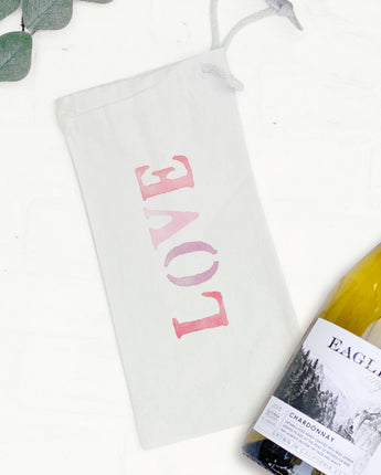 Love Stencil - Canvas Wine Bag