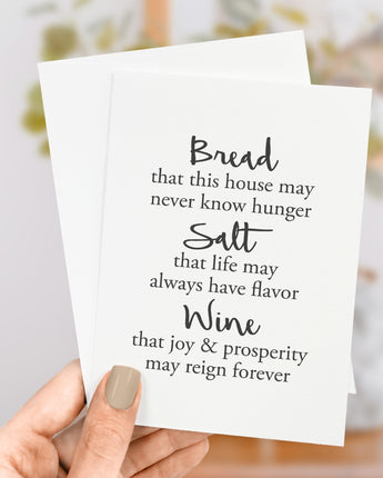 Bread, Salt, Wine - Greeting Card