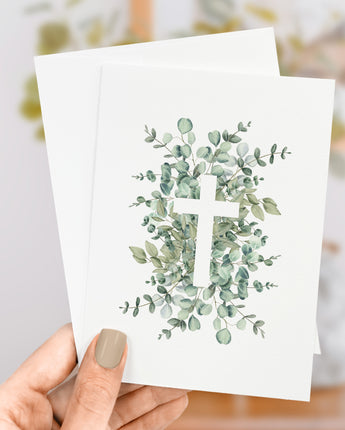 Eucalyptus Cross - Greeting Card