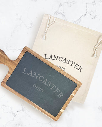 Arched City/State - Custom Slate Board w/ Dust Sleeve