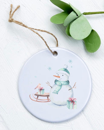 Watercolor Snowman - Ornament
