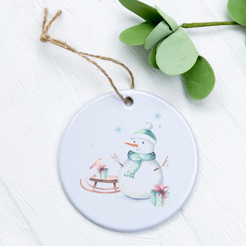 Watercolor Snowman - Ornament