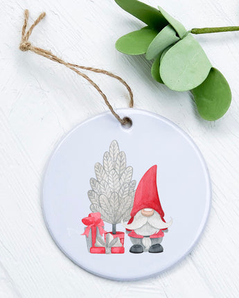 Christmas Gnome with Tree - Ornament