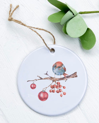Christmas Branch with Bird - Ornament