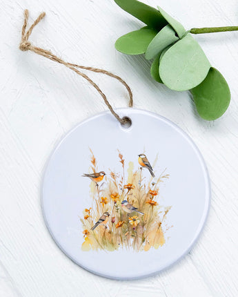 Birds in Tall Grass - Ornament