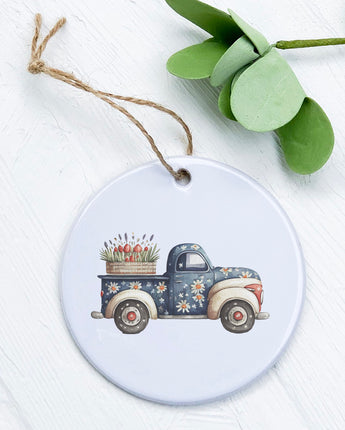 Daisy Farmhouse Truck - Ornament