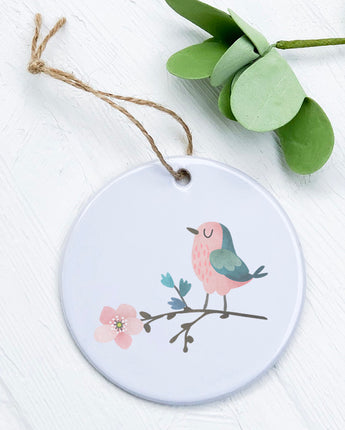 Bird on Cherry Blossom - Ornament
