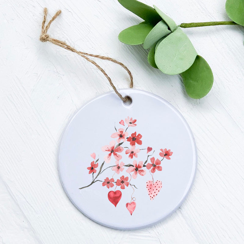 Cherry Blossom Heart Branch - Ornament