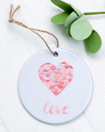 Triangle Heart Love - Ornament