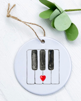 Valentine's Piano Keys - Ornament
