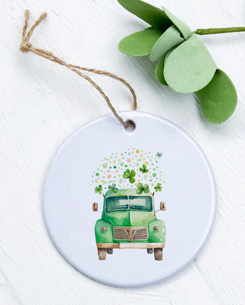 Irish Farm Truck with Clovers - Ornament