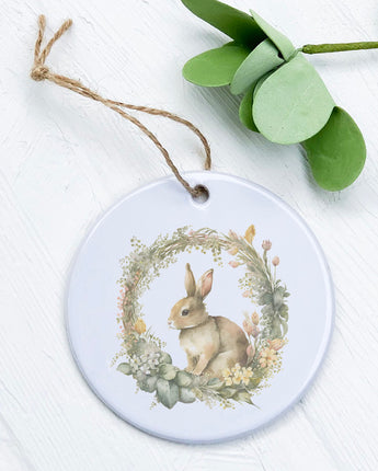 Muted Bunny Wreath - Ornament