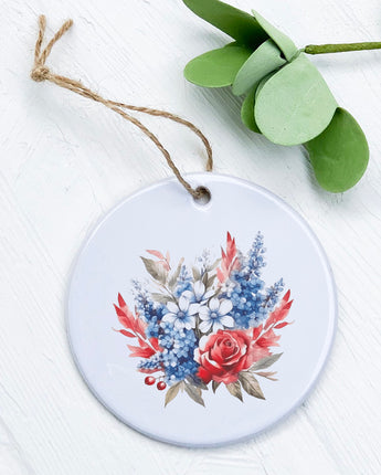Rose Patriotic Bouquet - Ornament