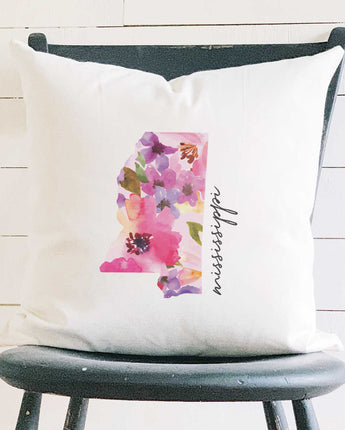 Floral State - Square Canvas Pillow